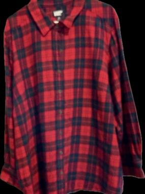 LAnds End Plus Size Flannel Red Plus Size, Blue and Black